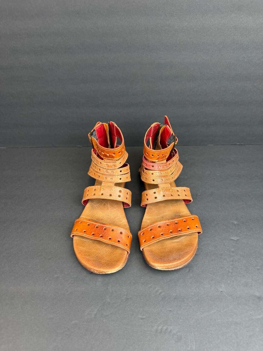 Bed Stu Artemis Leather Gladiator Sandals Pecan Oats Size 7